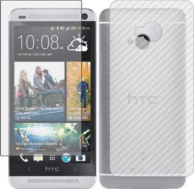 ZINGTEL Front and Back Screen Guard for HTC ONE DUAL SIM (Front Matte Finish & Back 3d Carbon Fiber)(Pack of 2)