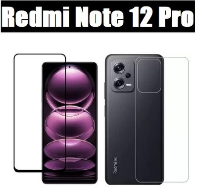 O2MG Front and Back Screen Guard for Redmi Note 12 Pro 5G, Redmi Note 12 Pro(Pack of 2)