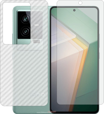 MOBART Front and Back Screen Guard for VIVO IQOO 11 V2243A (Front Matte Finish & Back 3d Carbon Fiber)(Pack of 2)