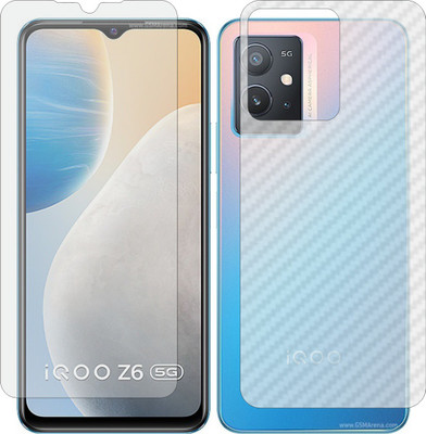 ZINGTEL Front and Back Screen Guard for IQOO Z 6 (Front Matte Finish & Back 3d Carbon Fiber)(Pack of 2)