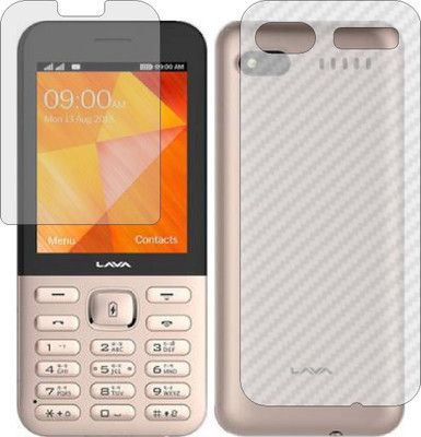 MOBART Front and Back Screen Guard for LAVA GEM (Front Matte Finish & Back 3d Carbon Fiber)(Pack of 2)