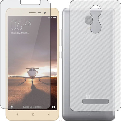 Mobling Front and Back Screen Guard for MI REDMI NOTE 3 (Front 9H Hardness Matte & Carbon Fiber Skin for Back)(Pack of 2)