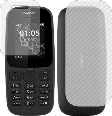 Mobling Front and Back Screen Guard for NOKIA 105 2017 (Front 9H Hardness Matte & Carbon Fiber Skin for Back)(Pack of 2)