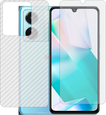 ZINGTEL Front and Back Screen Guard for VIVO T1 SNAPDRAGON 778G (Front Matte Finish & Back 3d Carbon Fiber)(Pack of 2)