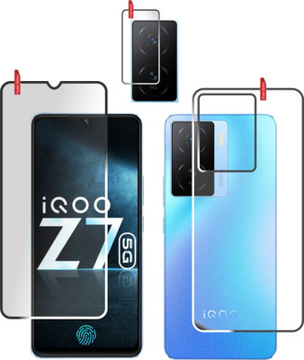chakoor Front and Back Tempered Glass for iQOO Z7 5G(Pack of 3)