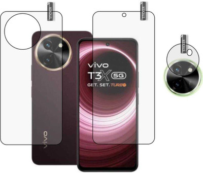 KHWABEEDA Front and Back Screen Guard for VIVO T3X 5G FRONT AND BACK CAMERA LENS(Pack of 3)