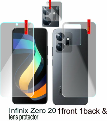 ICROMECK Front and Back Tempered Glass for Infinix Zero 20(Pack of 3)