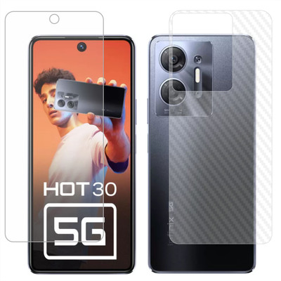 Vatsin Front and Back Screen Guard for Infinix Hot 30 5G, Infinix Hot 30 5G [Back Carbon Fiber](Pack of 2)