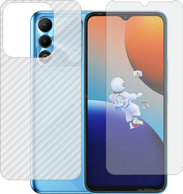 ZINGTEL Front and Back Screen Guard for TECNO SPARK 9 (Front Matte Finish & Back 3d Carbon Fiber)(Pack of 2)