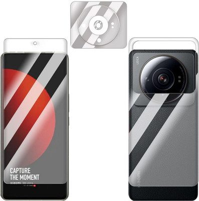 FCS Front and Back Screen Guard for Xiaomi 12S Ultra Front+Back+Camera (Glossy)(Pack of 3)