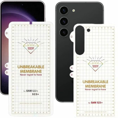 UNIKWORLD Front and Back Screen Guard for Samsung Galaxy S23 plus,Samsung Galaxy S23 Plus Front and Back Unbreakable Membrane [Fingerprint Unlock,Anti-Scratch] Front Back Screen Protector For Samsung Galaxy S23 Plus((Pack of 1)