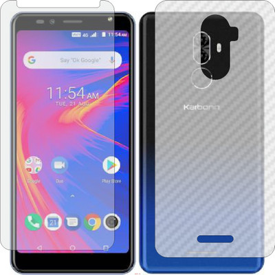 Mobling Front and Back Screen Guard for KARBONN PLATINUM P9 16GB (Front 9H Hardness Matte & Carbon Fiber Skin for Back)(Pack of 2)