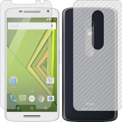 Mobling Front and Back Screen Guard for MOTOROLA MOTO DROID MAXX 2 (Front 9H Hardness Matte & Carbon Fiber Skin for Back)(Pack of 2)