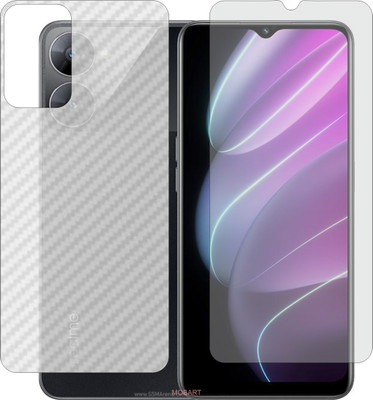 MOBART Front and Back Screen Guard for REALME V30 5G (Front Matte Finish & Back 3d Carbon Fiber)(Pack of 2)