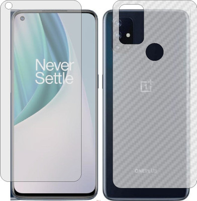 Mobling Front and Back Screen Guard for ONEPLUS NORD N10 5G (Front 9H Hardness Matte & Carbon Fiber Skin for Back)(Pack of 2)