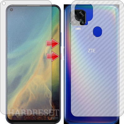 ZINGTEL Front and Back Screen Guard for ZTE BLADE V2020 5G (Front Matte Finish & Back 3d Carbon Fiber)(Pack of 2)