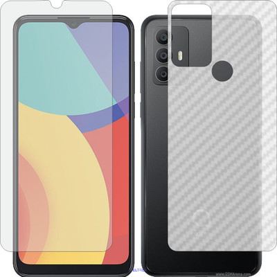 TELTREK Front and Back Screen Guard for ALCATEL 1V 2021 (Front Matte Finish & Back 3d Carbon Fiber)(Pack of 2)