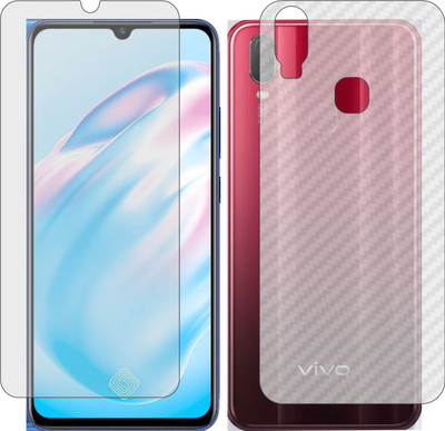 MOBART Front and Back Screen Guard for VIVO V17 RUSSIA (Front Matte Finish & Back 3d Carbon Fiber)(Pack of 2)