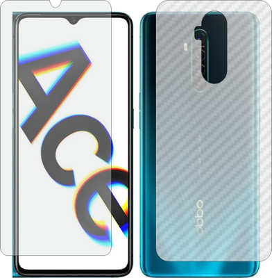 ZINGTEL Front and Back Screen Guard for OPPO RENO ACE (Front Matte Finish & Back 3d Carbon Fiber)(Pack of 2)