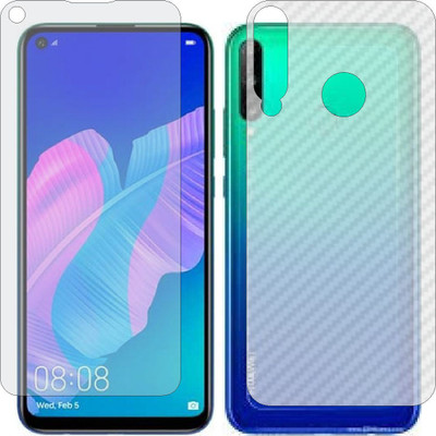 ZINGTEL Front and Back Screen Guard for HUAWEI HONOR Y7P (Front Matte Finish & Back 3d Carbon Fiber)(Pack of 2)