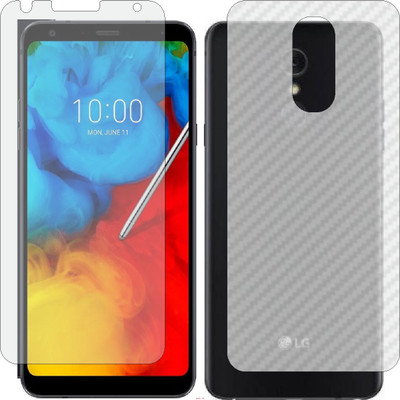 Mobling Front and Back Screen Guard for LG Q STYLUS (Front 9H Hardness Matte & Carbon Fiber Skin for Back)(Pack of 2)