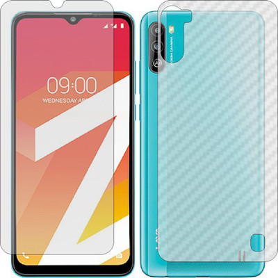 MOBART Front and Back Screen Guard for LAVA Z2 (Front Matte Finish & Back 3d Carbon Fiber)(Pack of 2)