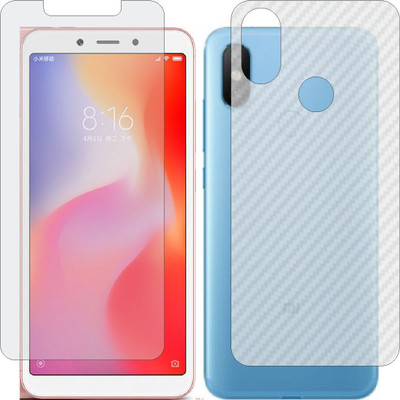 Mobling Front and Back Screen Guard for MI 6X (Front 9H Hardness Matte & Carbon Fiber Skin for Back)(Pack of 2)