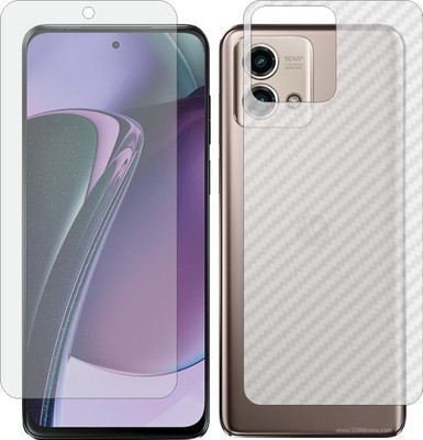 ZINGTEL Front and Back Screen Guard for Motorola G Stylus 5G 2023 (Matte Front & Carbon Fiber Back Skin Combo)(Pack of 2)
