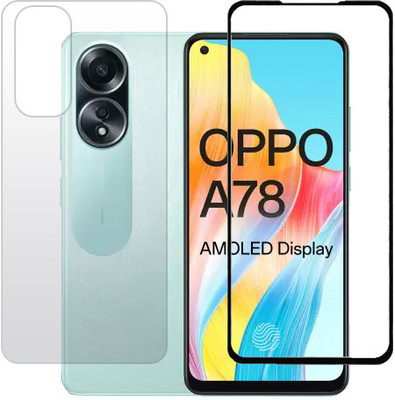 KMPERED Front and Back Tempered Glass for Oppo A78 4G(Pack of 2)
