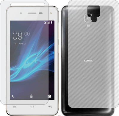 Mobling Front and Back Screen Guard for LAVA A44 (Front 9H Hardness Matte & Carbon Fiber Skin for Back)(Pack of 2)