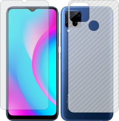 MOBART Front and Back Screen Guard for REALME C17 (Front Matte Finish & Back 3d Carbon Fiber)(Pack of 2)