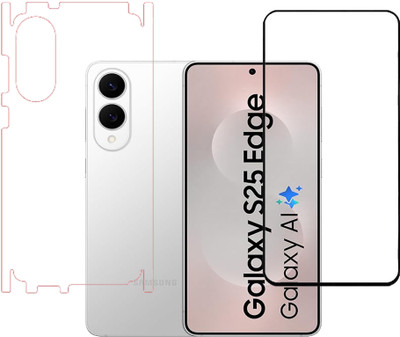 KARTRAY Front and Back Screen Guard for Samsung Galaxy S25 Edge 5G, Edge to Edge Tempered Glass, Back Screen Guard With Sides(Pack of 2)