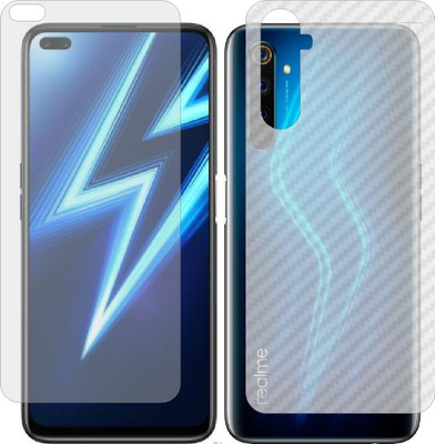 Mobling Front and Back Screen Guard for REALME 6 PRO (Front 9H Hardness Matte & Carbon Fiber Skin for Back)(Pack of 2)