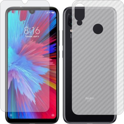 MOBART Front and Back Screen Guard for MI REDMI NOTE 7 PRO (Front Matte Finish & Back 3d Carbon Fiber)(Pack of 2)