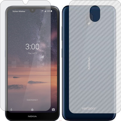 Mobling Front and Back Screen Guard for NOKIA 3V (Front 9H Hardness Matte & Carbon Fiber Skin for Back)(Pack of 2)