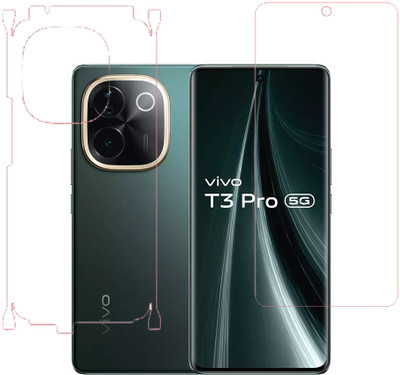 KARTRAY Front and Back Screen Guard for Vivo T3 Pro 5G, Front Clear Back Clear(Pack of 2)