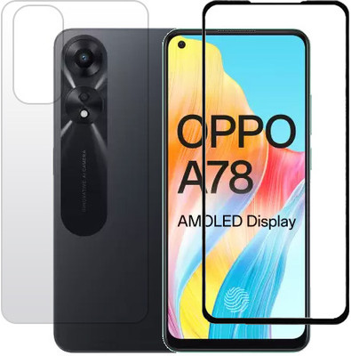 KMPERED Front and Back Tempered Glass for Oppo A78 4G(Pack of 2)