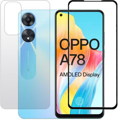KMPERED Front and Back Tempered Glass for Oppo A78 4G(Pack of 2)
