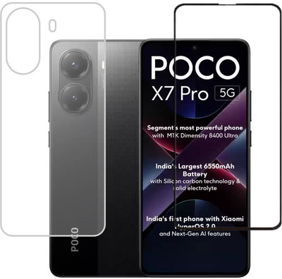 Olonga Front and Back Screen Guard for Poco X7 pro, Poco X7 pro 5G, Poco X7 pro(Pack of 2)
