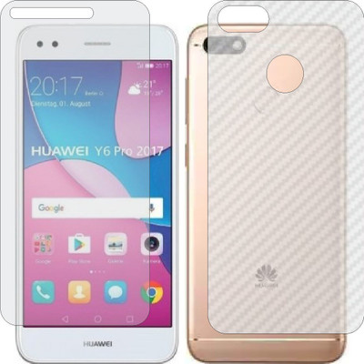 ZINGTEL Front and Back Screen Guard for HUAWEI HONOR Y6 PRO 2017 (Front Matte Finish & Back 3d Carbon Fiber)(Pack of 2)
