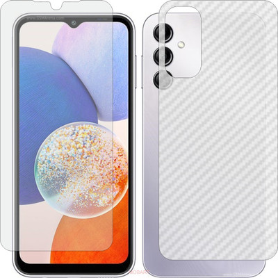 MOBART Front and Back Screen Guard for SAMSUNG GALAXY A14 5G (Front Matte Finish & Back 3d Carbon Fiber)(Pack of 2)