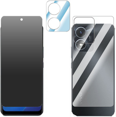 FCS Front and Back Screen Guard for Vivo Y02S Front + Back + Camera (Matte)(Pack of 3)