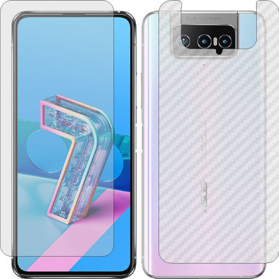 ZINGTEL Front and Back Screen Guard for ASUS ZENFONE 7 PRO (Front Matte Finish & Back 3d Carbon Fiber)(Pack of 2)