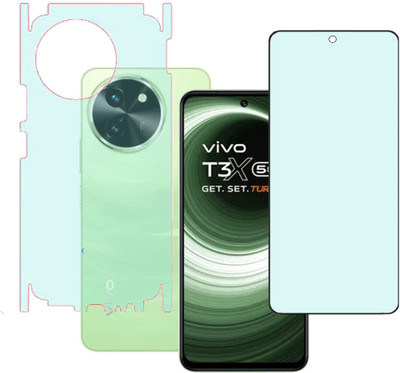 KARTRAY Front and Back Screen Guard for Vivo T3x 5G, Matte With Sides(Pack of 2)