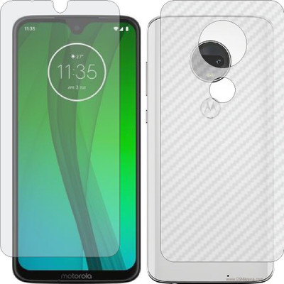 ZINGTEL Front and Back Screen Guard for MOTO G7 (Front Matte Finish & Back 3d Carbon Fiber)(Pack of 2)