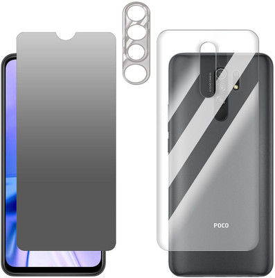 Enlinea Front and Back Screen Guard for Xiaomi Poco M2 Front+Back+Camera (Matte)(Pack of 3)