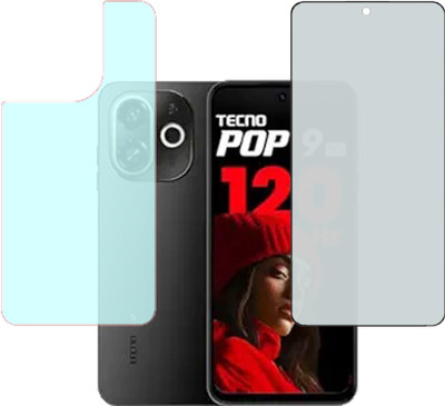 VAYUVAULT Front and Back Screen Guard for Tecno POP 9 5G, Privacy glass, Back Screen Guard Matte finish(Pack of 2)
