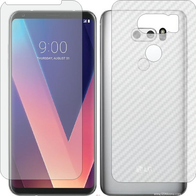 Mobling Front and Back Screen Guard for LG V30 PLUS (Front 9H Hardness Matte & Carbon Fiber Skin for Back)(Pack of 2)