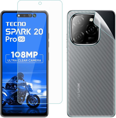 Vatsin Front and Back Screen Guard for Tecno Spark 20 Pro 5G, Tecno Spark 20 Pro 5G [Back Carbon Fiber](Pack of 2)