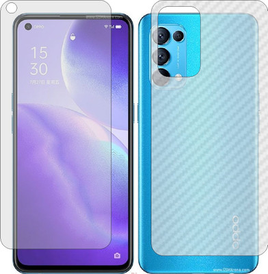 Mobling Front and Back Screen Guard for OPPO FIND X3 LITE (Front 9H Hardness Matte & Carbon Fiber Skin for Back)(Pack of 2)